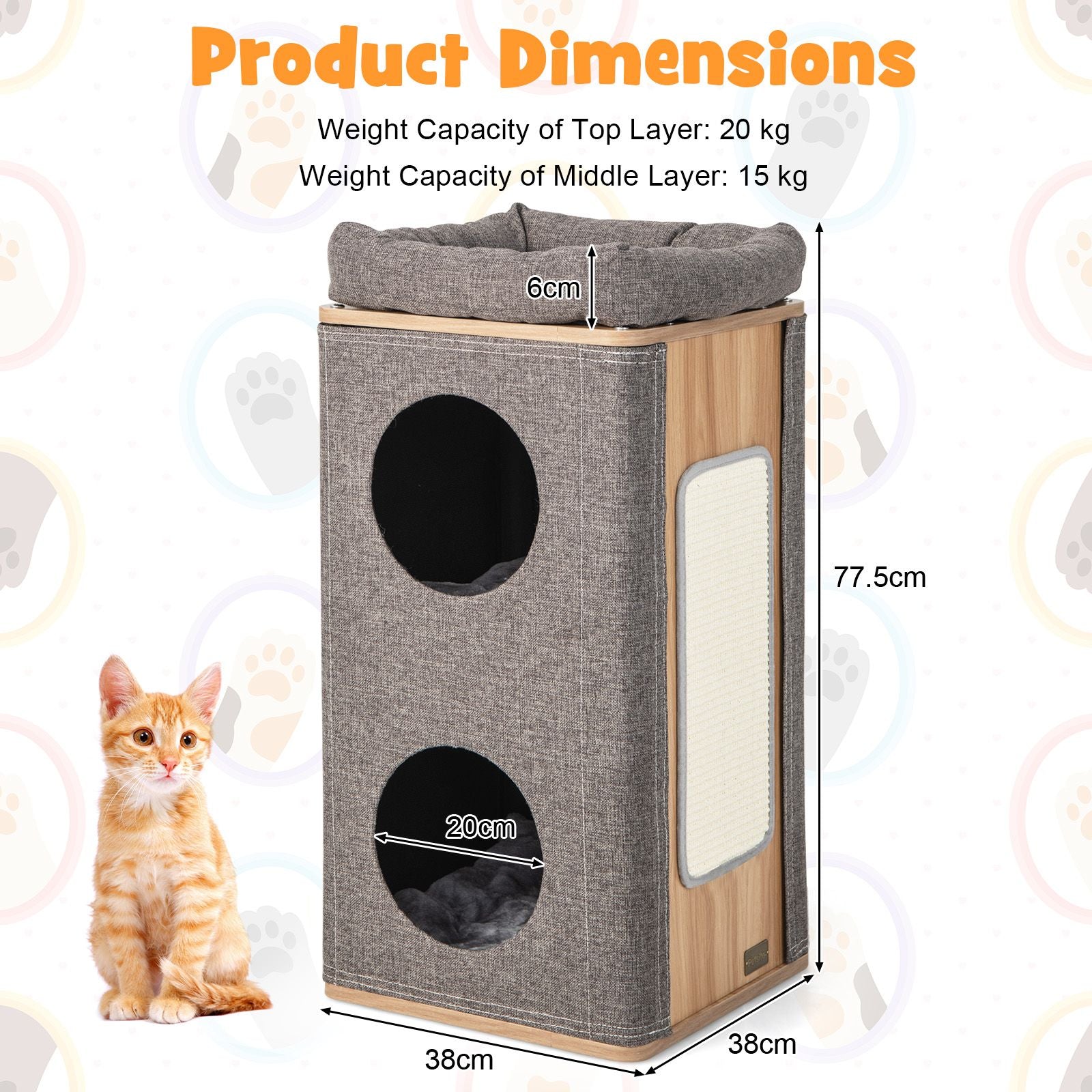 Modern Barrel-Shaped Cat Condo Furniture for Indoor Cats