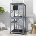 182 Cm Tall Outdoor Catio Kitten Enclosure with Weatherproof Asphalt Roof