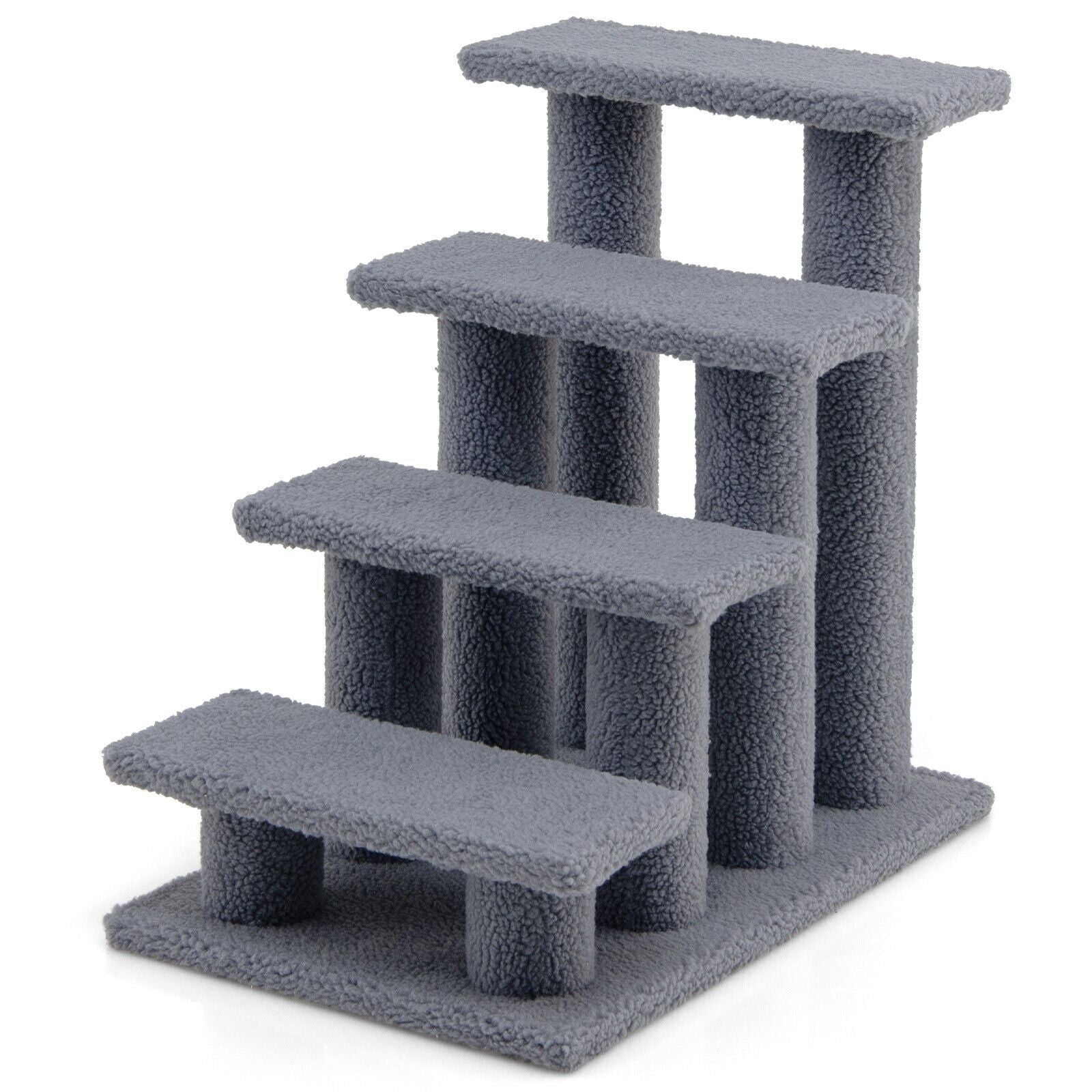 4-Step Carpeted Cat Dog Easy Climb Ladder