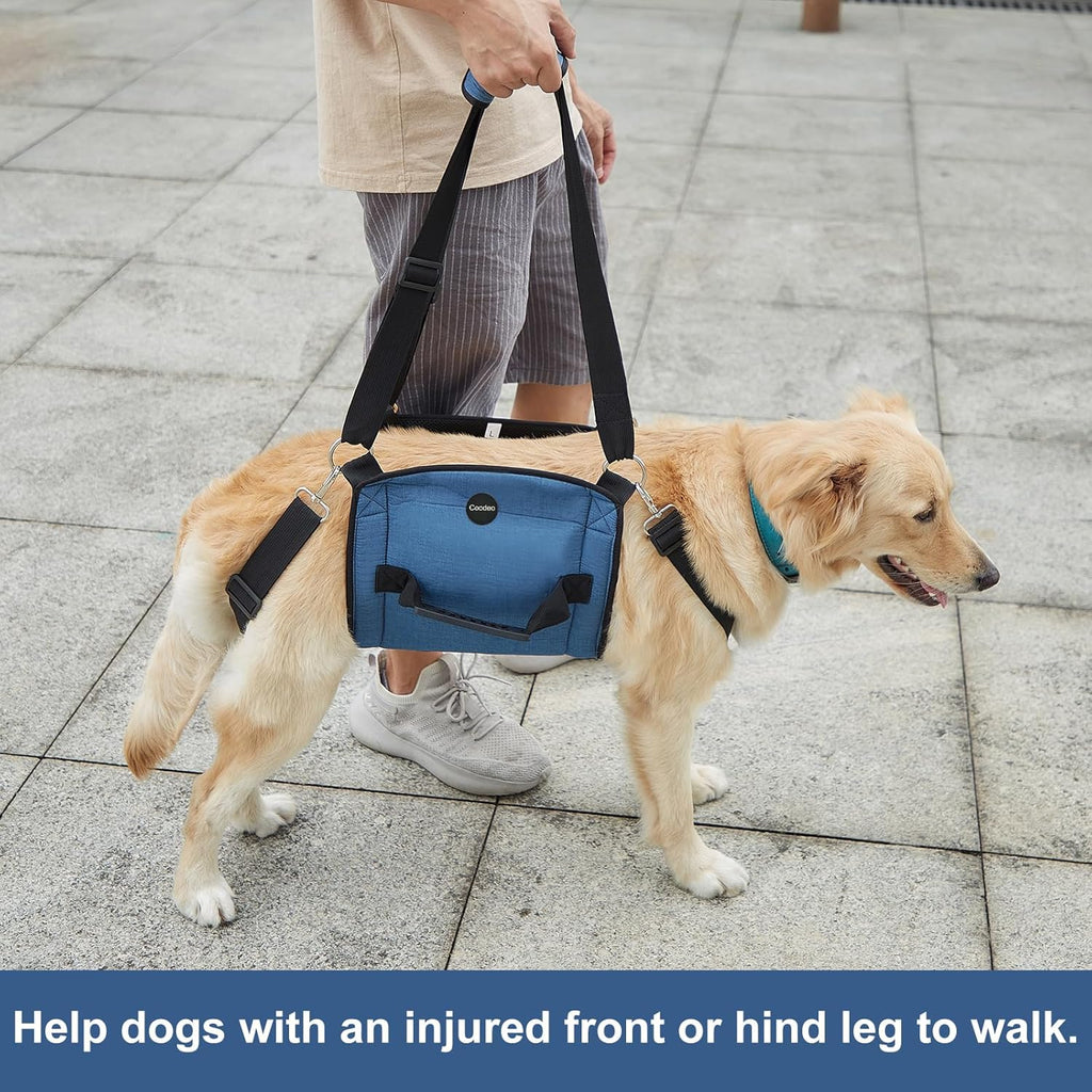 Carry Sling, Emergency Backpack Pet Legs Support & Rehabilitation Lift Harness for Nail Trimming, Carrier for Senior Dogs with Joint Injuries, Arthritis, up and down Stairs(Xxl, Blue)