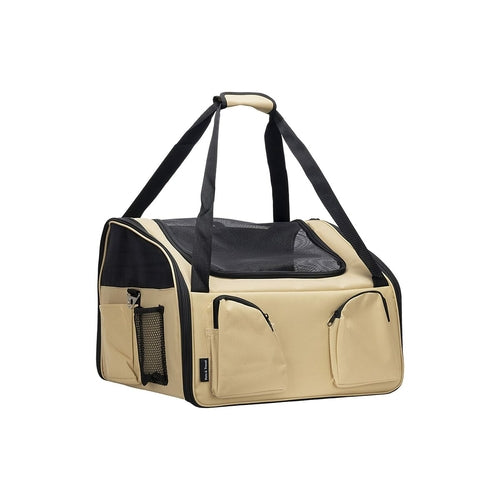 Pet Handbag Carrier — Stylish Tote for Cats & Small Dogs | Beige