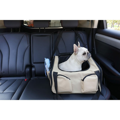 Pet Handbag Carrier — Stylish Tote for Cats & Small Dogs | Beige