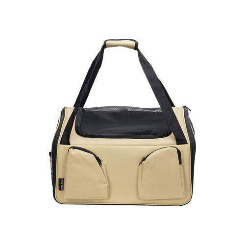 Pet Handbag Carrier — Stylish Tote for Cats & Small Dogs | Beige
