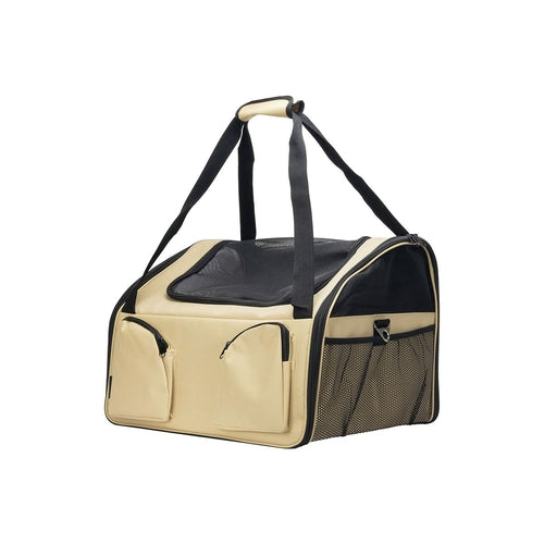Pet Handbag Carrier — Stylish Tote for Cats & Small Dogs | Beige