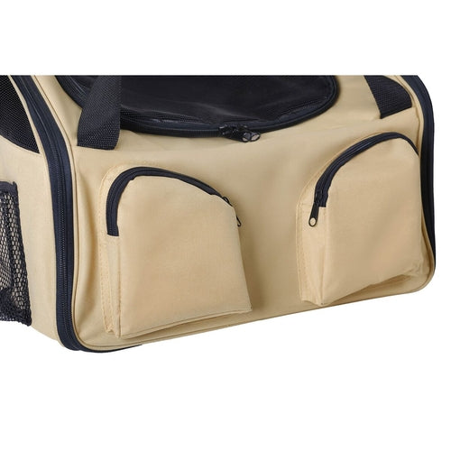 Pet Handbag Carrier — Stylish Tote for Cats & Small Dogs | Beige