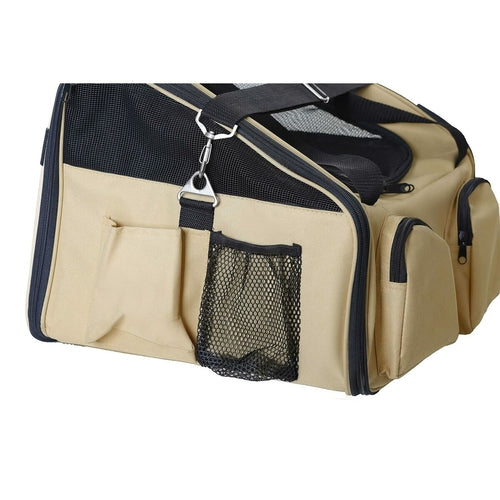 Pet Handbag Carrier — Stylish Tote for Cats & Small Dogs | Beige