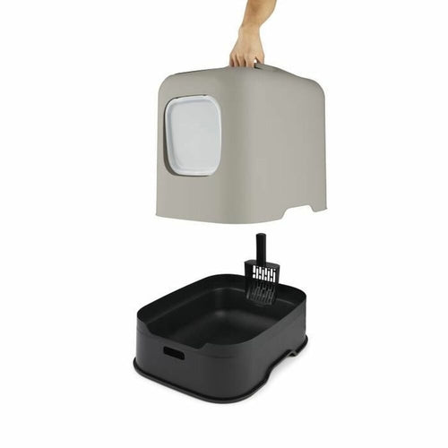 Rotho My Pet Capuccino Enclosed Cat Litter Box — Premium Hooded Design
