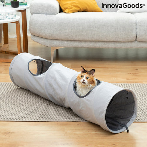 Collapsible Cat Tunnel Toy — 114 cm, 2 Observation Windows, Indoor & Outdoor