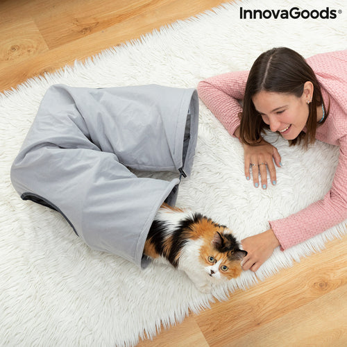 Collapsible Cat Tunnel Toy — 114 cm, 2 Observation Windows, Indoor & Outdoor
