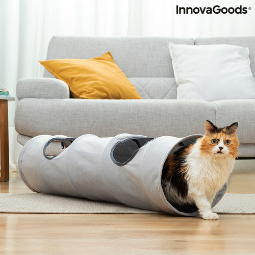 Collapsible Cat Tunnel Toy — 114 cm, 2 Observation Windows, Indoor & Outdoor