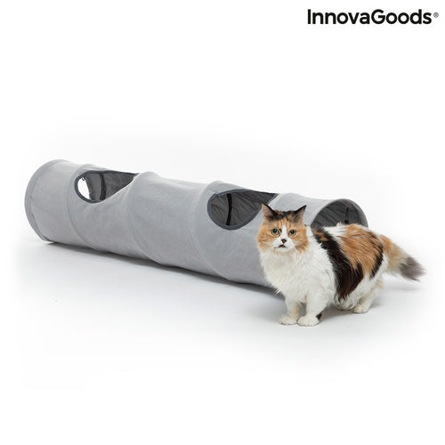 Collapsible Cat Tunnel Toy — 114 cm, 2 Observation Windows, Indoor & Outdoor