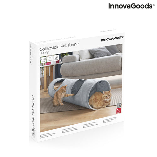 Collapsible Cat Tunnel Toy — 114 cm, 2 Observation Windows, Indoor & Outdoor