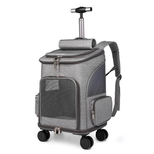 Large Capacity Pet Backpack — Lightweight, Breathable, Adjustable | Khaki & Grey