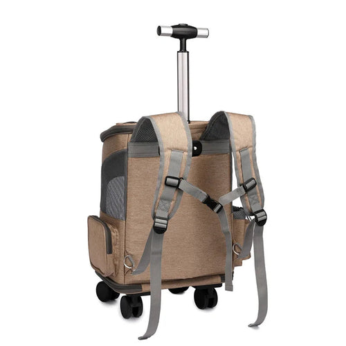 Large Capacity Pet Backpack — Lightweight, Breathable, Adjustable | Khaki & Grey
