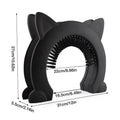 Cat Flap Door with Built-In Grooming Brush — L & XL, Black & White