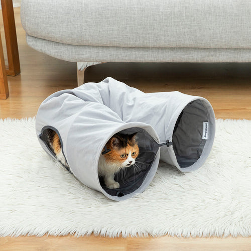 Collapsible Cat Tunnel Toy — 114 cm, 2 Observation Windows, Indoor & Outdoor