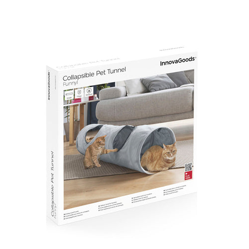 Collapsible Cat Tunnel Toy — 114 cm, 2 Observation Windows, Indoor & Outdoor