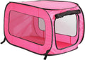 Portable, Collapsible, Pop up Kennel Travel Cat and Dog Crate, 32.5" L X 19.5" W X 19.5" H, Fuchsia