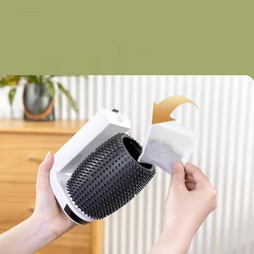 Automatic Cat Self-Groomer Corner Brush — USB Rechargeable Wall-Mount
